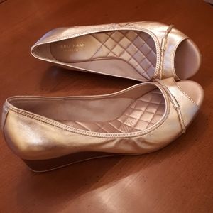 Cole Haan Rose Gold Tali Open Toe Wedge